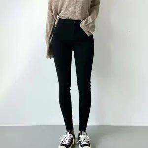 여자 슬림 스타일 기모 스키니팬츠 1P 고품질 스판 편