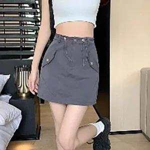 빈티지 카고 미니멀 컴포트 미니 스커트