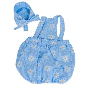 [콩심팥심]강아지 데이지 올인원 티셔츠 블루 1P 모자 세트 외출 애견모자