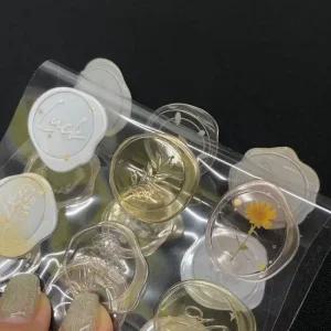 에폭시 투명 에폭시 실링왁스 스티커 오렌지 다꾸 청첩장봉투