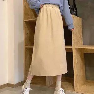 치마 여성치마 하이웨이스트 A라인 롱스커트 이쁜