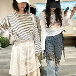 여성 시스루 레이어드 스커트 랩치마