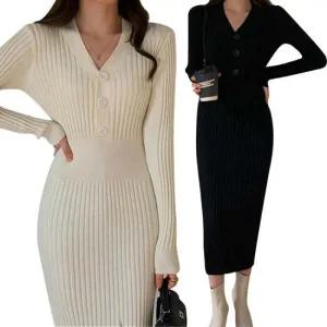 온나핏 니트롱원피스 겨울원피스 가을원피스 골지단추