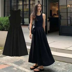 햅번롱원피스 블랙 나시l