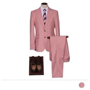 핑크 린넨 슬라브 수트 (W364FFE)