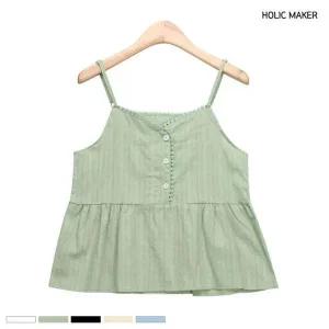 홀릭메이커 페플럼 슬리브리스 나시 블라우스 HJL003