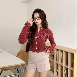 [옷자락]여성 클래식 핀턱 레이온 스판 무지 반바지_P409626438