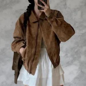 [다잇템] 여성 탱크 키치무드 카라넥 세무 빅사이즈 재킷