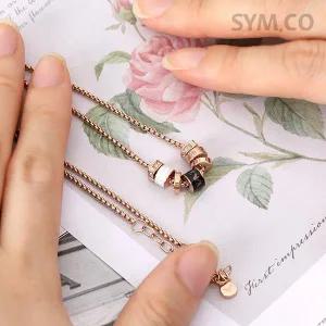 [엠포리오아르마니]알마니 EGS2931 독수리 엠블럼 라운드 로즈골드 데일리 여자 스틸 목걸이 c