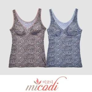 [아우트]착용감 인견 호피 브라런닝 노와이어