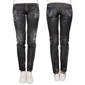 [디스퀘어드2] 여성 제니퍼 블랙 워싱 크롭 진 청바지 S75LB0655