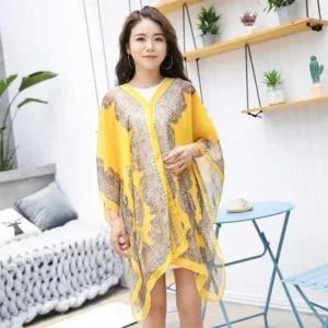여자 여름 햇빛차단 비치 카디건 그늘 숄 망토 원피스