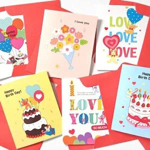 [셀러에이드]생일 편지 반짝 입체 팝업 카드 봉투 어버이날 선물카드 귀여운카드