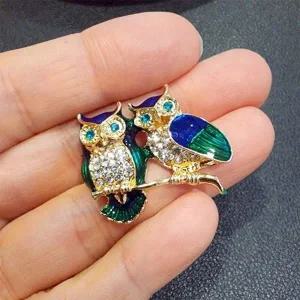 [골드스마일]부엉이장식 행운재물부토 악세사리브로치