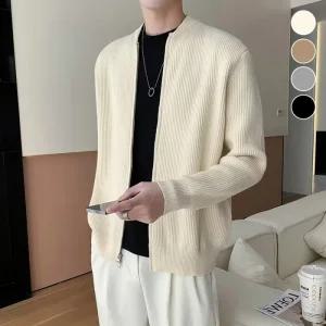 남성 더블집업 겨울 가을 간절기 니트 베이직 가디건 봄