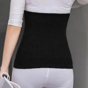 [피커]게더릭 니트 배워머 양털기모 복대(블랙)