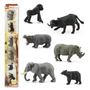 고품질 야생동물 학습 미니 피규어 코끼리와 야생친구들 6종 (WE877DE)