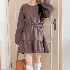 여자 러블리 스트링 캉캉 A라인 빅사이즈 미니원피스