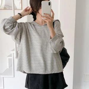 [신세계라이브쇼핑][옷자락] 여자 빅사이즈 단가라 세라카라넥 퍼프 아방핏 티셔츠