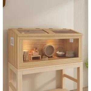 상자와 별장황금 터 한 고슴도치 아크릴 곰거북이 집 등에게 서식지