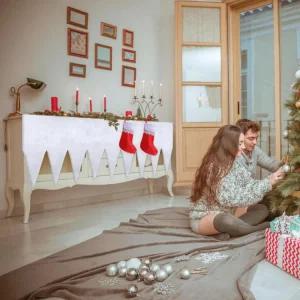 캠핑용품 카프 화환과 맨틀 눈 고드름 스 커버 방에 인공 겨울 축제