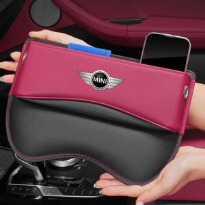 카시트 정리함 스웨이드 가죽 틈새 보관함, 미니 JCW 쿠페 클럽맨 카브리오 쿠퍼용 자동차 액세서리