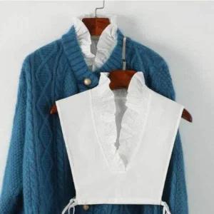 [콩심팥심]프릴 페이크 데일리 레이어드 카라 클래식 넥케이프