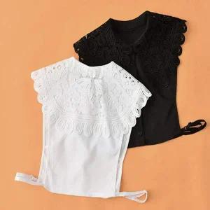 와이드 펀칭 레이스 페이크 카라 이너셔츠 넥케이프