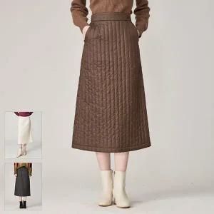 [로코엘라]벨리 A라인 슬림핏 패딩 롱스커트