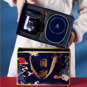 USB 커피 머그잔 워머 가정 사무실 일정한 온도 세라믹 아침 식사 우유 가열 패드 컵 스푼 포함  선물 세트