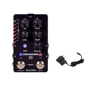 Mooer Drummer X2 기타 페달 스테레오 드럼 머신 효과 페달(필 기능 포함) TAP TEMPO EQ 노브 드러머