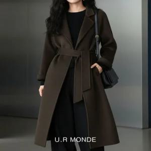 [유아몽드]여성 와이드 숄카라 프리미엄 울95 로브 롱코트 4컬러