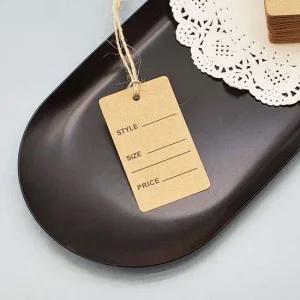 상품택 크라프트 택 100p 포장택 상품택 종이택 라벨 마끈