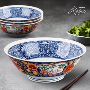 헨느 니시키 라면기 4P / 도자기 식기 찬기 그릇 접시 덮밥그릇