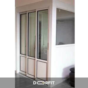 [도어핏] 아파트 현관중문 화이트 ㄱ자 파티션 3연동중문