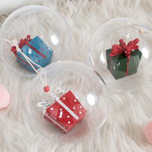 크리스마스 투명 볼 장식 선물상자 모델 벌룬볼 100mm (DIY) 3컬러 트리 오너먼트 소품 용품 꾸미기 파티
