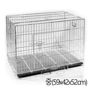 [제오라이트코리아]미라클 크롬 사각 철장/강아지장-중(59x42x52cm)