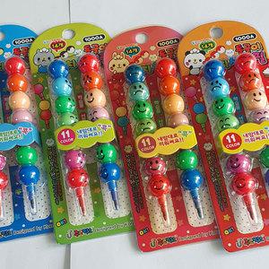 동글이꼬치색연필 16개/ 어린이 유치원 초등학생 입학졸업 생일 문구 학용품선물 단체행사