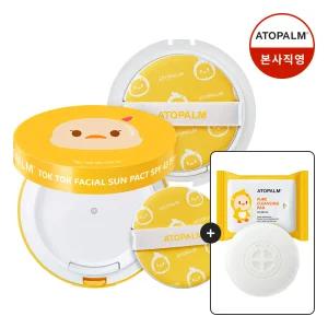 아토팜 톡톡 페이셜 선팩트 15g 1개 +리필 15g 1개 (gift 카밍솝+클렌징패드) 