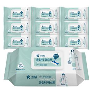 크린업K 물걸레청소포 실속 특대형 30매x10팩 청소포 일회용 리필형 부직포 청소물티슈