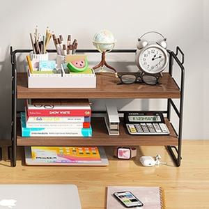 책상선반 책상정리 화장대정리 미니 수납선반 1단 2단 화이트 우드 블랙