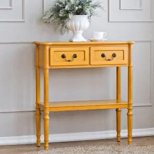 조지안 2서랍 콘솔 사이드테이블 엔틱옐로우