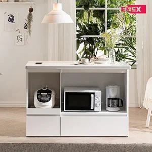 [에넥스]페블스톤 대리석 홈바 아일랜드식탁 1200(오픈형/무선충전멀티콘센트)