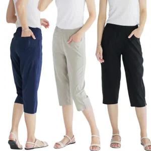 [제니유]예스 여자 6부 여름 인견 스판 밴딩 바지 여성 팬츠 빅사이즈