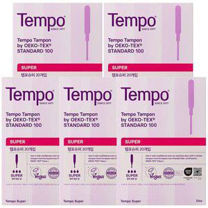 [템포] 탐폰 슈퍼 체내형 생리대 100개( 20p x 5개 )