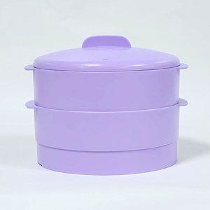 타파웨어 찜기 렌지용기 멀티플러스 렌지찜기 2단 연보라