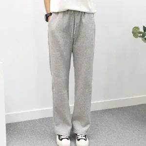 여성 도토리 뉴 기모 일자 팬츠 트레이닝 밴딩 홈웨어 운동복 면 츄리닝 바지