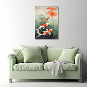 잉어 그림 구어도 출세 성공 시험 합격운 풍수 인테리어 액자 새해복 대박