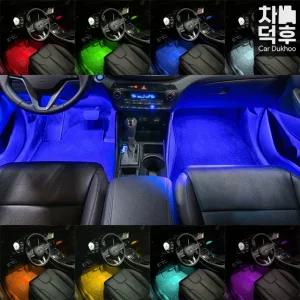 차덕후 자동차 RGB LED 풋등 소리반응 무드등 차량 실내등 조명 USB 시거잭