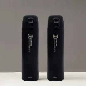 원터치 보온보냉 스텐 보틀 텀블러 500ml 블랙 2P